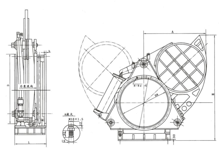 气动盲板阀结构小样图