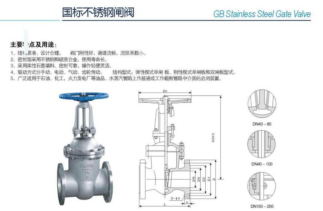 Z41W国标不锈钢法兰闸阀