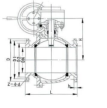 Q347F固定球阀小样图