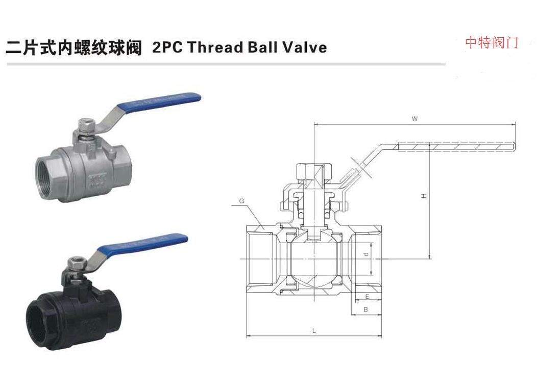二片式内螺纹球阀Q11F