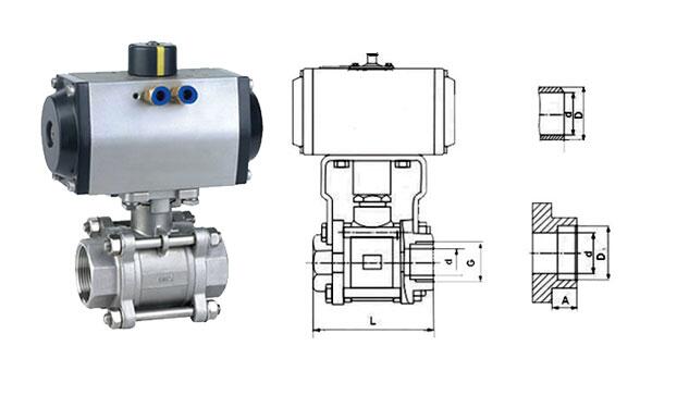 气动内螺纹球阀