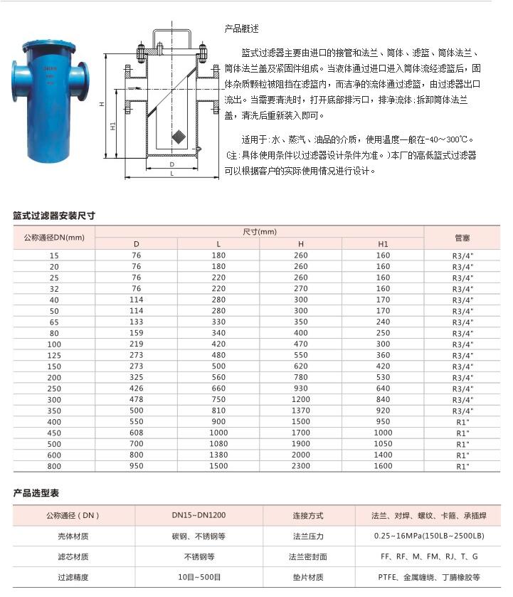 SRBA直通蓝式过滤器