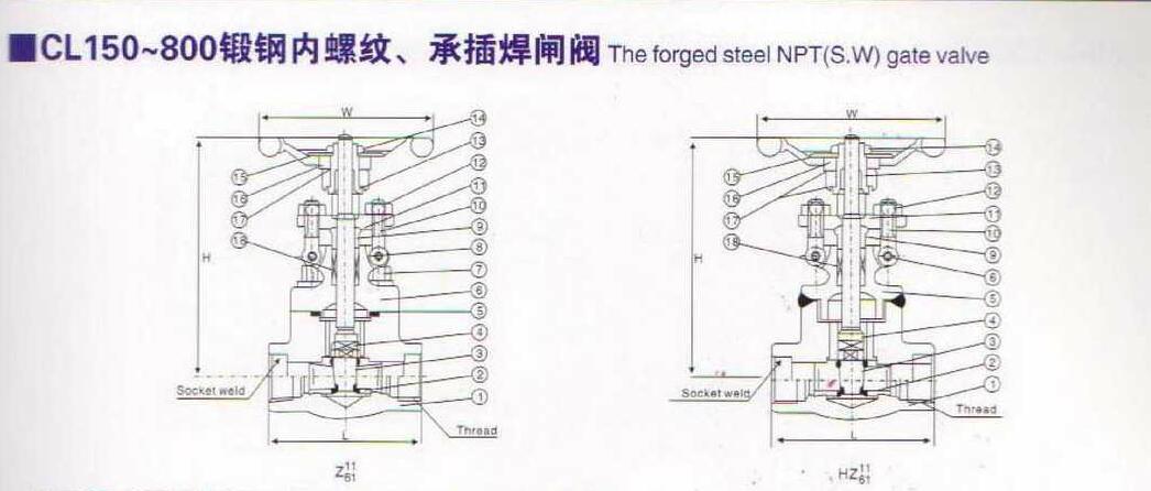 锻钢螺纹闸阀