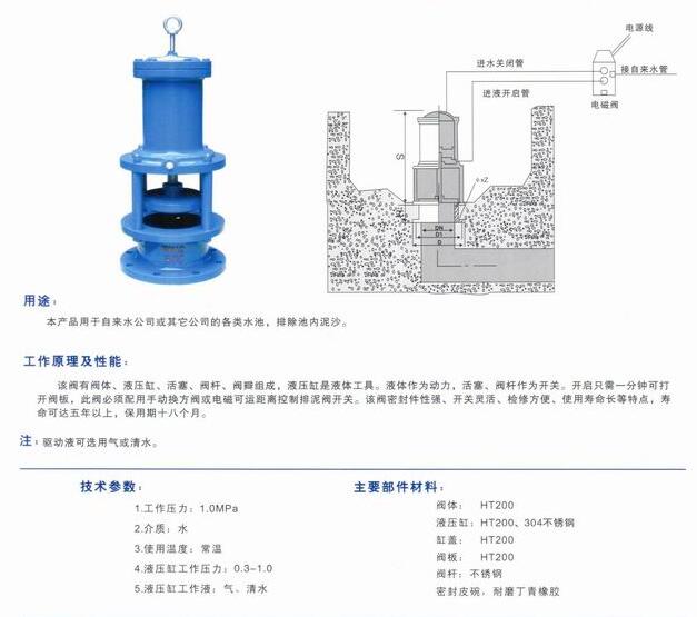 液动池底排泥阀