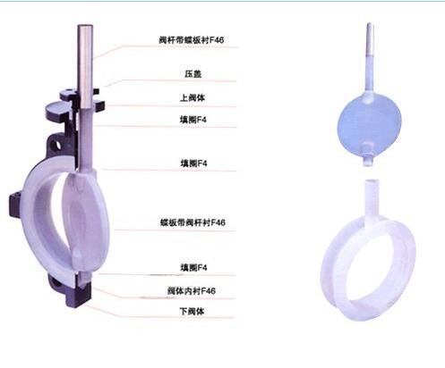 D371F对夹衬氟蝶阀示意图