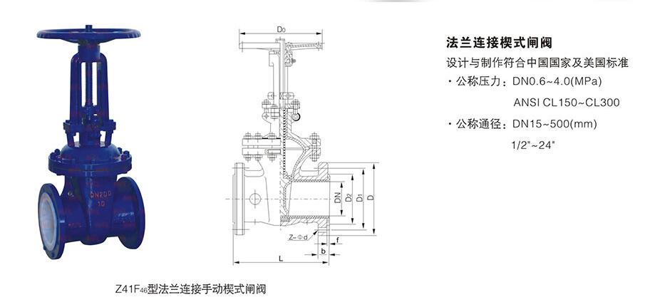 Z41F46衬里楔式闸阀