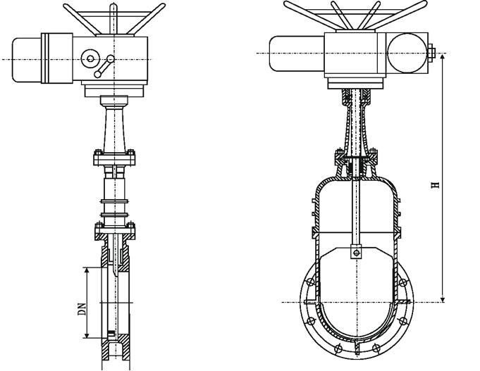 电动暗板式刀型闸阀