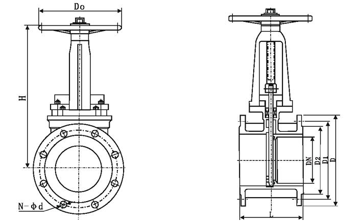 长型法兰刀型闸阀