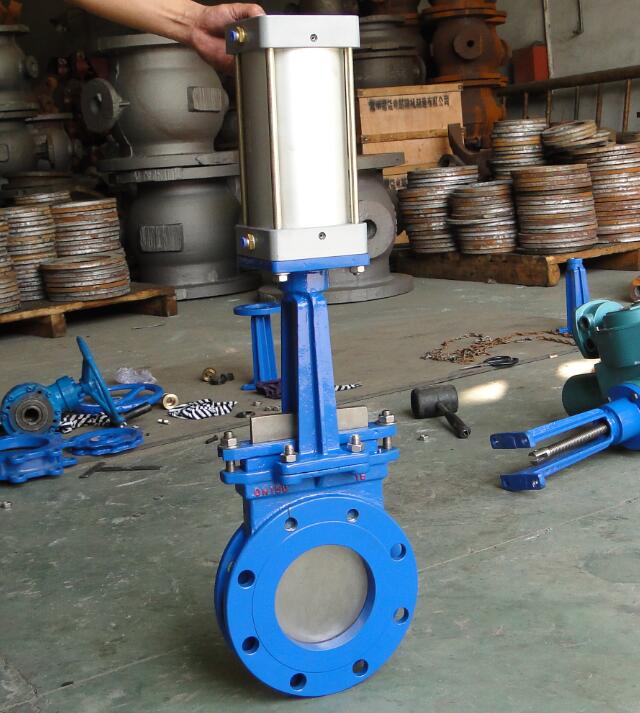 气动对夹刀型闸阀